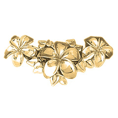 10K, 14K or 18K Gold Plumeria Slide Pendant