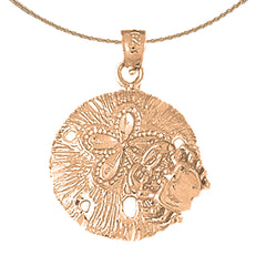 10K, 14K or 18K Gold Sand Dollar Pendant