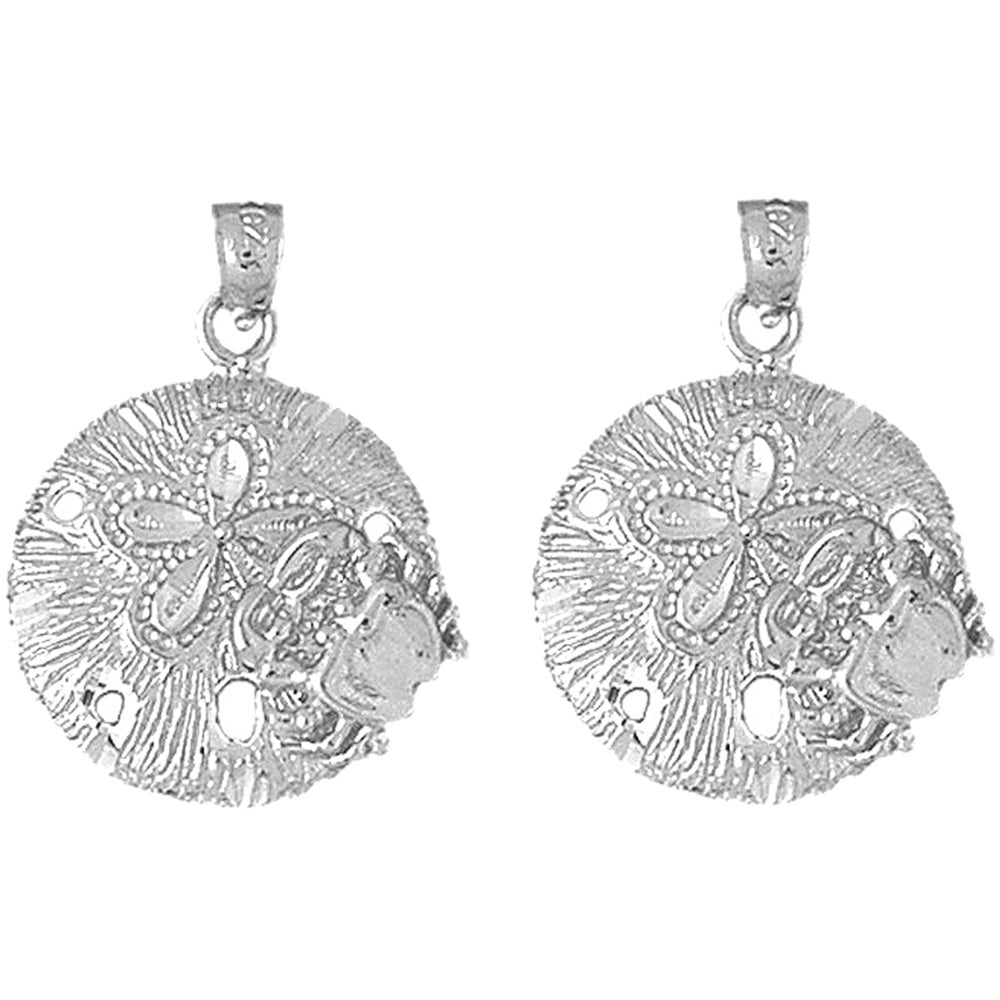 Sterling Silver 27mm Sand Dollar Earrings