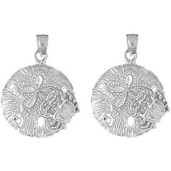 Sterling Silver 27mm Sand Dollar Earrings