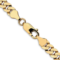 14K Yellow Gold 6.1mm Flat Beveled Curb Chain