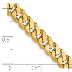 14K Yellow Gold 6.1mm Flat Beveled Curb Chain