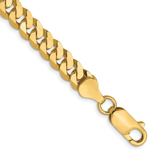14K Yellow Gold 6.1mm Flat Beveled Curb Chain