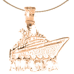 14K or 18K Gold Alaska Cruise Ship Pendant