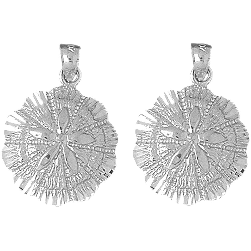 Sterling Silver 26mm Sand Dollar Earrings