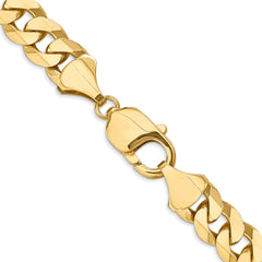 14K Yellow Gold 9.5mm Flat Beveled Curb Chain