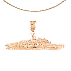 14K or 18K Gold Freight Ship Pendant