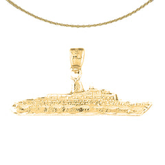 14K or 18K Gold Freight Ship Pendant