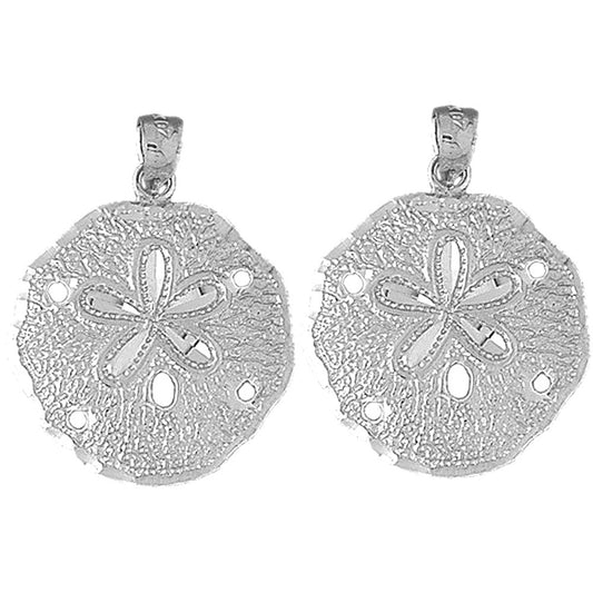 Sterling Silver 32mm Sand Dollar Earrings