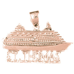 10K, 14K or 18K Gold St. Thomas Cruise Ship Pendant