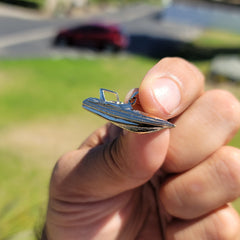 10K, 14K or 18K Gold Speed Race Boat Pendant