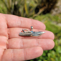 10K, 14K or 18K Gold Speed Race Boat Pendant