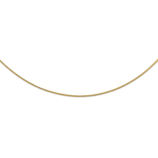Collar de oro amarillo de 14 quilates con alambre para el cuello con talla de diamante de 1,5 mm