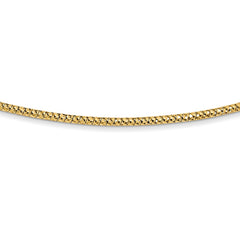 14K Yellow Gold 1.5mm Diamond-cut Neckwire Necklace