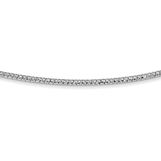 14K White Gold 1.5mm Diamond-cut Neckwire Necklace