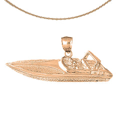 10K, 14K or 18K Gold Motor Boat Pendant