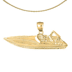 10K, 14K or 18K Gold Motor Boat Pendant