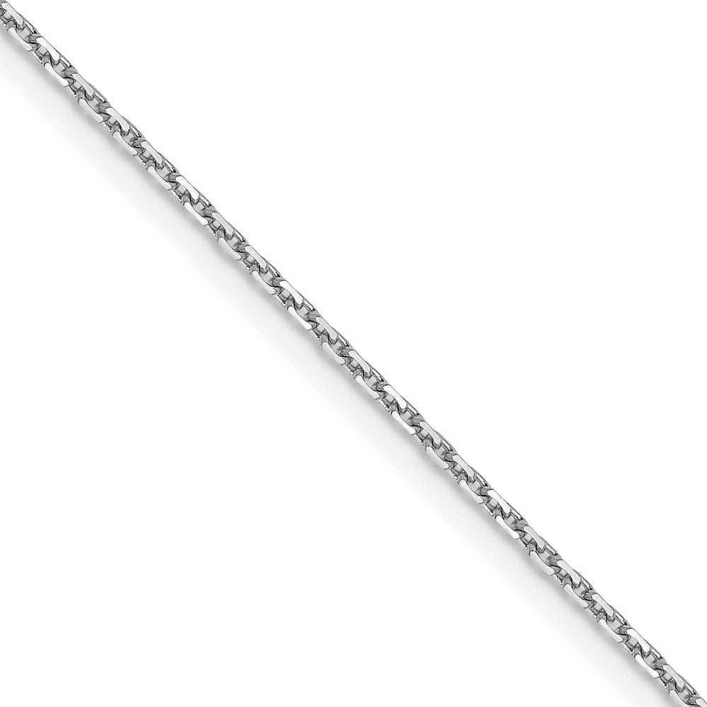 14K White Gold 1.05mm Diamond-cut Cable Chain