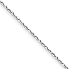 14K White Gold 1.05mm Diamond-cut Cable Chain