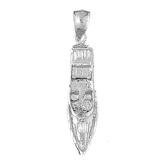 10K, 14K or 18K Gold Motor Boat Pendant