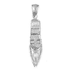 10K, 14K or 18K Gold Motor Boat Pendant