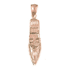 10K, 14K or 18K Gold Motor Boat Pendant