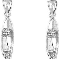 Sterling Silver 25mm Jet Ski 3D Earrings