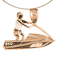 14K or 18K Gold Jet Ski Pendant