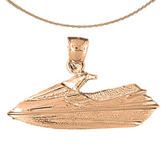 10K, 14K or 18K Gold Jet Ski Pendant