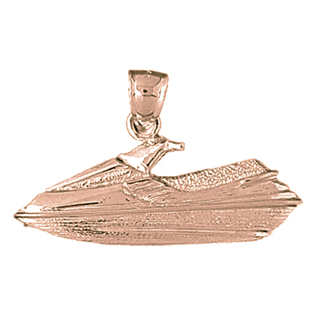 10K, 14K or 18K Gold Jet Ski Pendant