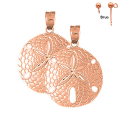 14K or 18K Gold Sand Dollar Earrings