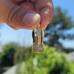 10K, 14K or 18K Gold Race Boat 3D Pendant