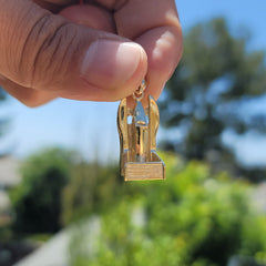 10K, 14K or 18K Gold Race Boat 3D Pendant