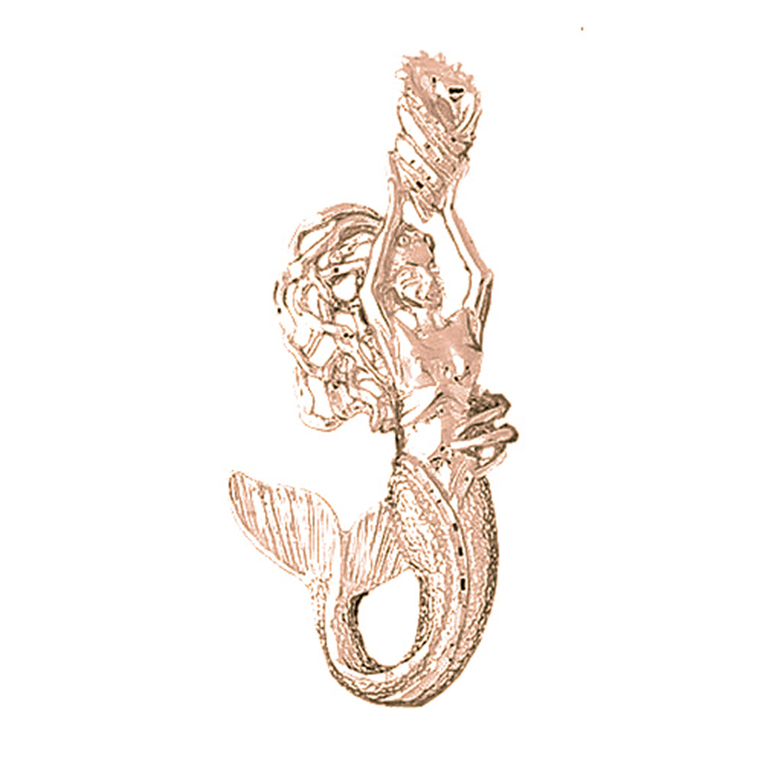 10K, 14K or 18K Gold Mermaid Pendant