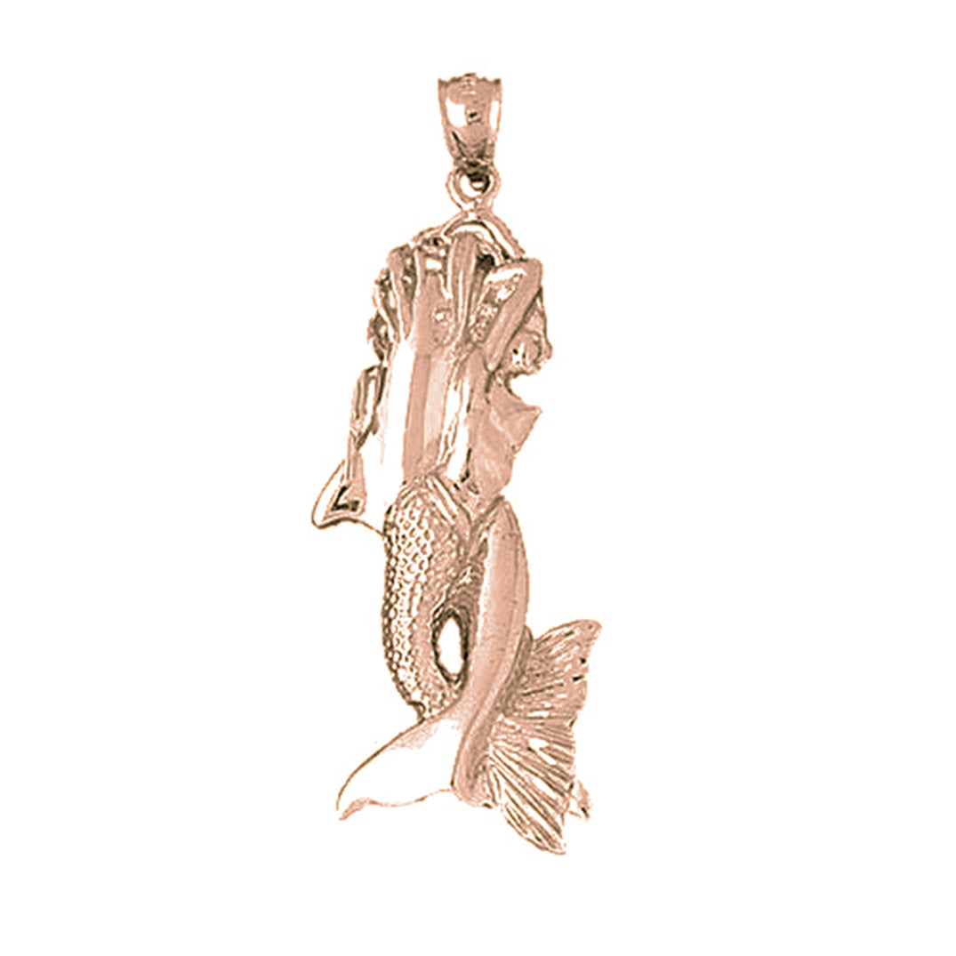 10K, 14K or 18K Gold Mermaid Pendant