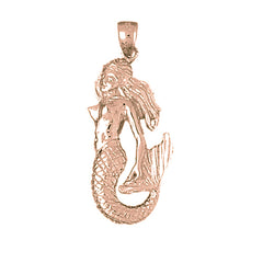 10K, 14K or 18K Gold Mermaid Pendant