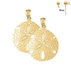 14K or 18K Gold Sand Dollar Earrings