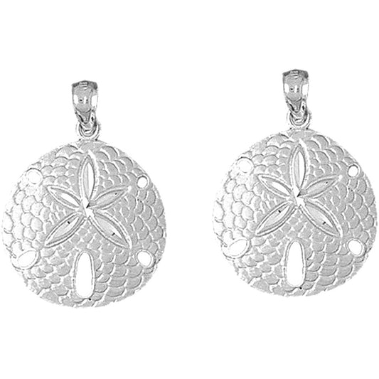 Sterling Silver 26mm Sand Dollar Earrings