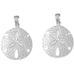 Sterling Silver 26mm Sand Dollar Earrings