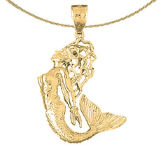 10K, 14K or 18K Gold Mermaid Pendant