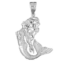 10K, 14K or 18K Gold Mermaid Pendant