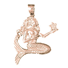 10K, 14K or 18K Gold Mermaid Pendant