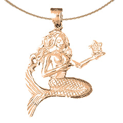 10K, 14K or 18K Gold Mermaid Pendant