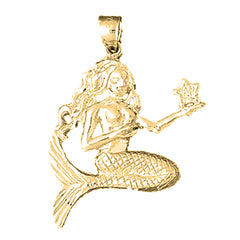 10K, 14K or 18K Gold Mermaid Pendant