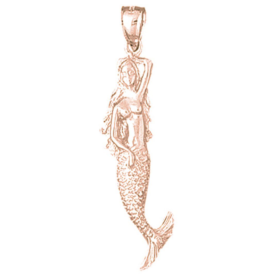 10K, 14K or 18K Gold Mermaid Pendant