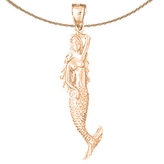 10K, 14K or 18K Gold Mermaid Pendant