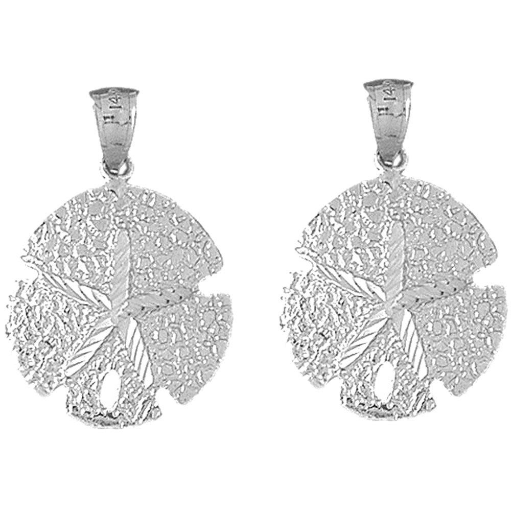 Sterling Silver 29mm Sand Dollar Earrings