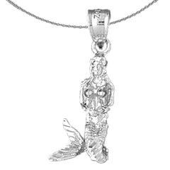 14K or 18K Gold 3D Mermaid Pendant