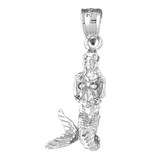 14K or 18K Gold 3D Mermaid Pendant