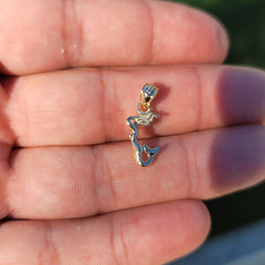 14K or 18K Gold 3D Mermaid Pendant